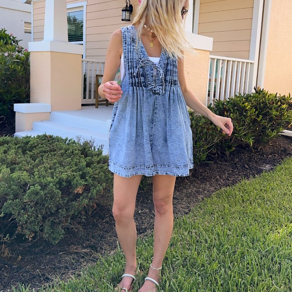 Coastal Cowgirl Sleeveless Denim Romper